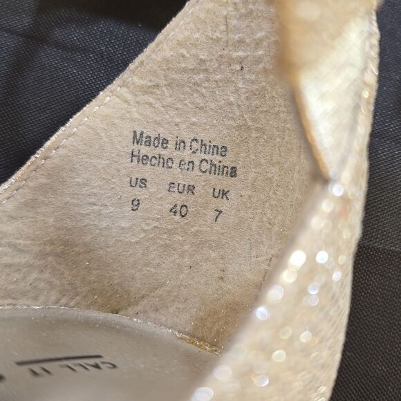 CALL IT SPRING  SILVER GLITTER HIGH HEEL POINTED TOE ANKLE STRAP PUMP - Picture 13 of 15